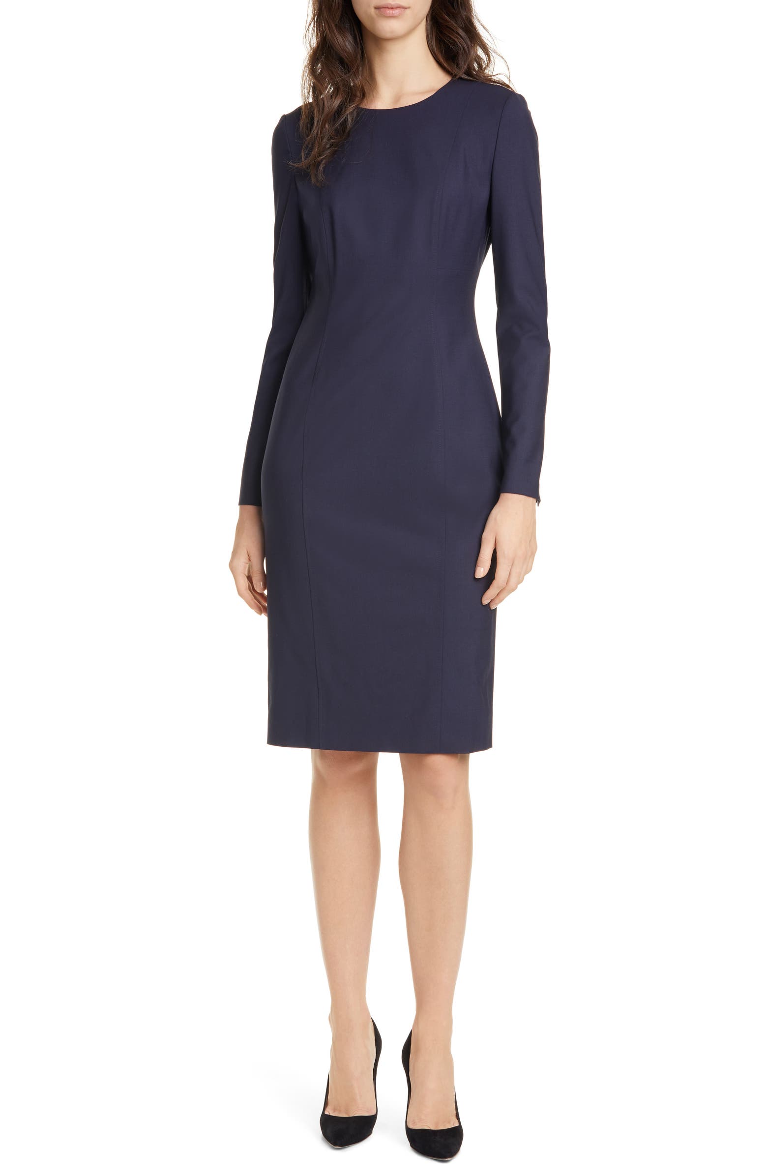 BOSS Damola Long Sleeve Business Dress (Regular & Petite) | Nordstrom
