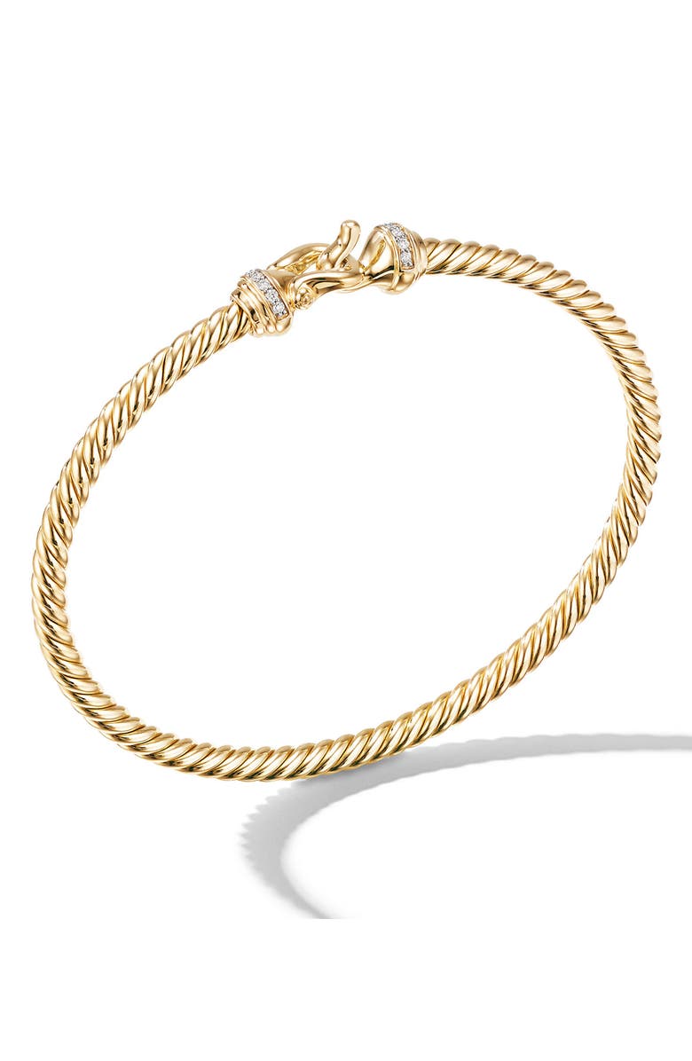 David Yurman Buckle Cablespira® 18K Yellow Gold & Diamond Bracelet, 3 ...