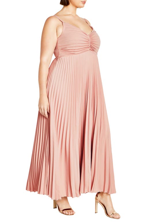 Shop City Chic Ariana Pleat Dress In Vintage Rose