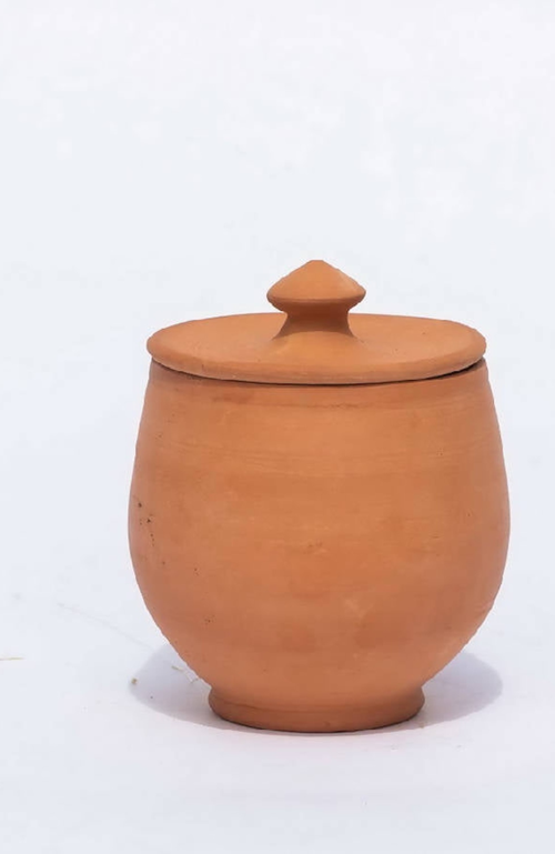 Alcantara-frederic Alcantara Frederic Artisanal Terracotta Pot With Lid In Terracotta