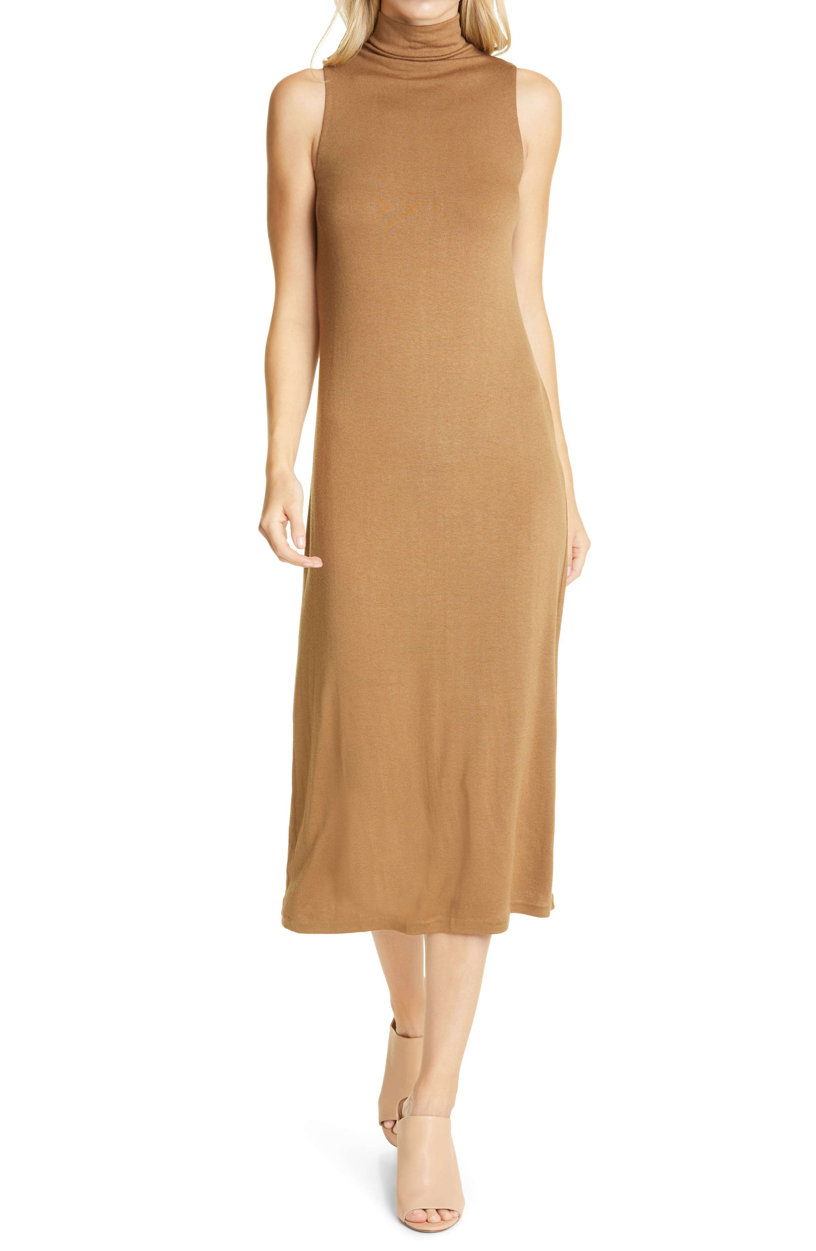 Vince Mock Neck Sleeveless Midi Dress Nordstrom Rack