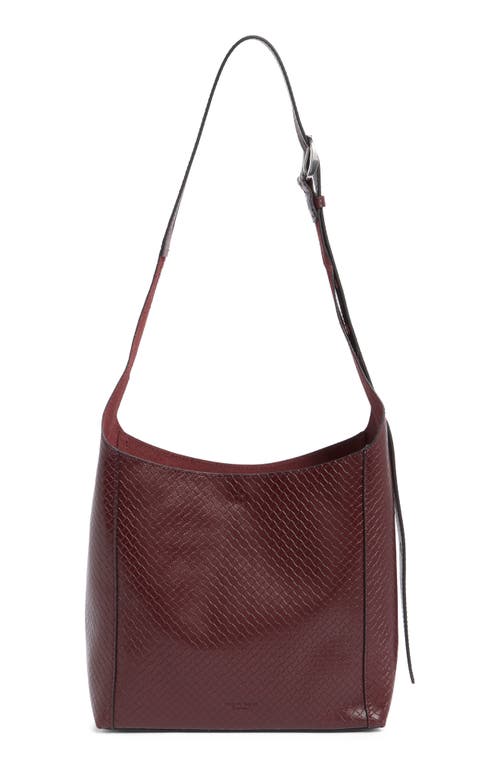 Shop Rag & Bone Small Belize Basketweave Embossed Leather Shopper In Wine