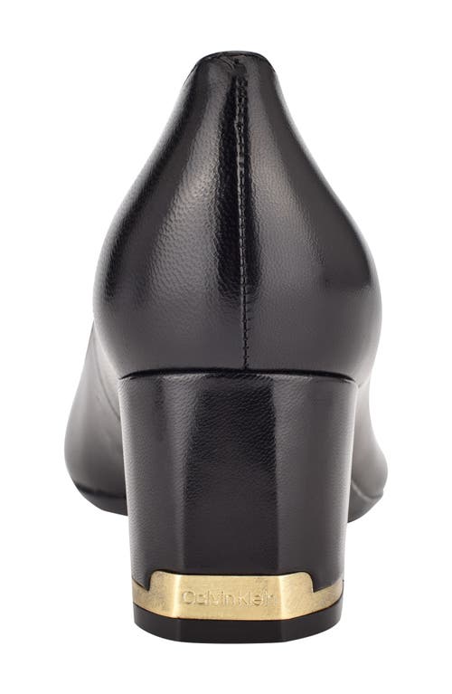Calvin Klein Nita Womens Leather Slip On Pointed Toe Heels In Black Leather