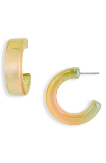 Cara Iridescent Hoop Earrings In Gold