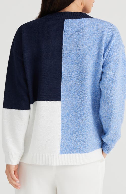 Shop Brave + True Brave+true Harmony Oversize Colorblock Sweater In Blue