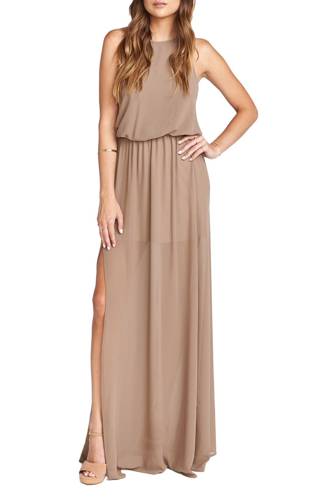 Show Me Your Mumu Heather Chiffon Halter Gown