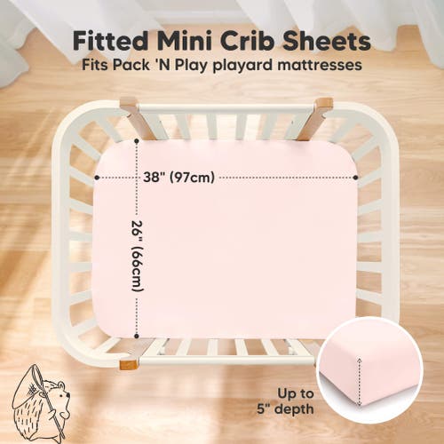KEABABIES KEABABIES 2-PACK ISLA [PROTECT+] WATERPROOF MINI CRIB SHEETS 