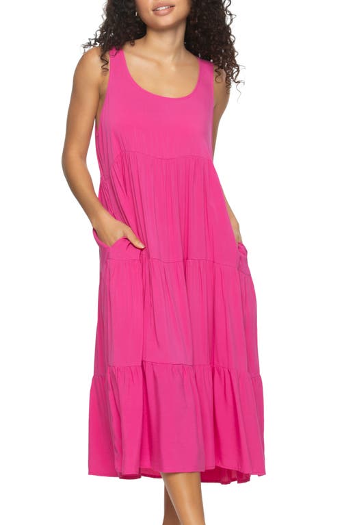 Felina Isabella Tiered Challis Nightgown In Lilac Rose