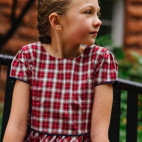 HOPE & HENRY HOPE & HENRY GIRLS' ORGANIC SHORT SLEEVE SCHOOLGIRL DRESS, KIDS 