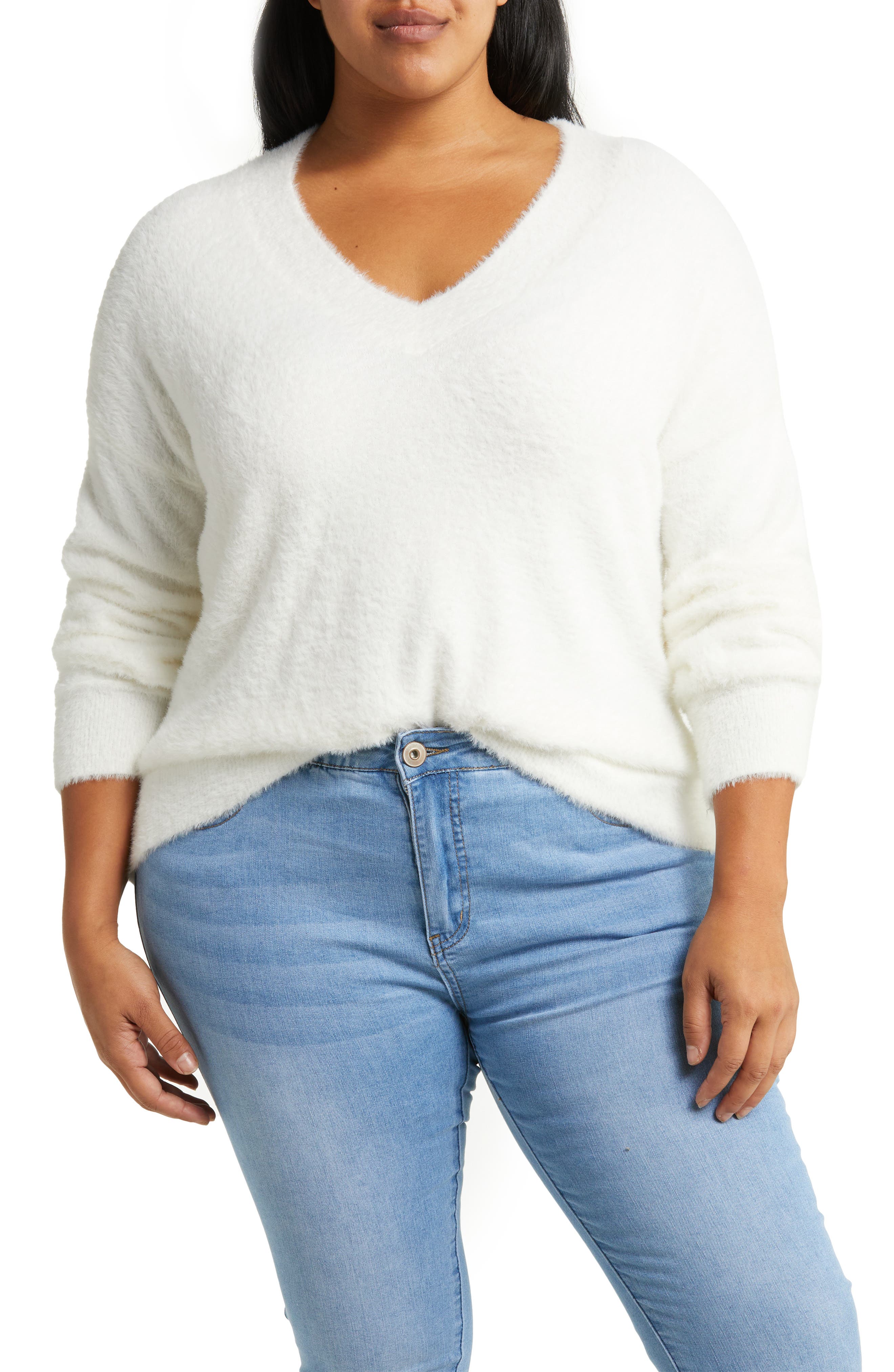Halogen® Dreamy Yarn V-Neck Sweater 