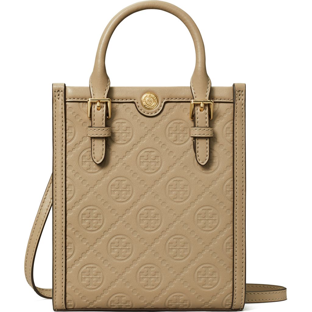Tory Burch Mini T Monogram Tote Bag In Fresh Clay