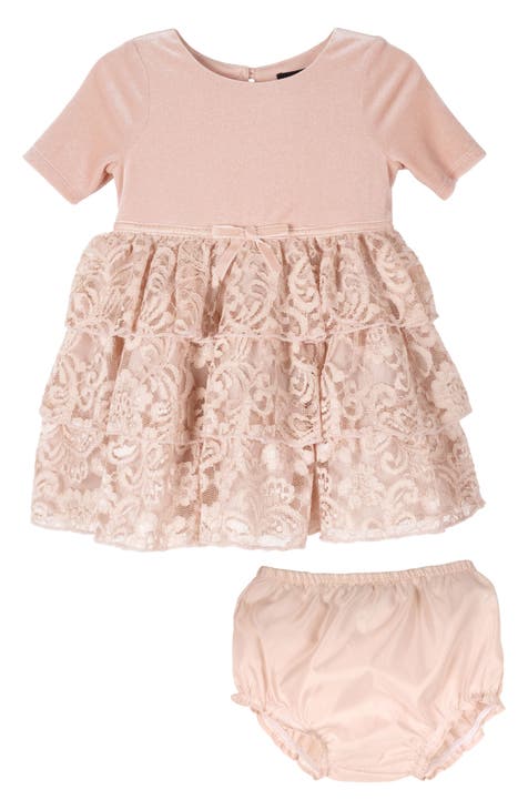 Velvet & Lace Dress & Bloomers (Baby)