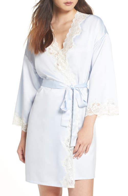 Lauren Ralph Lace Trim Satin Robe at Nordstrom,