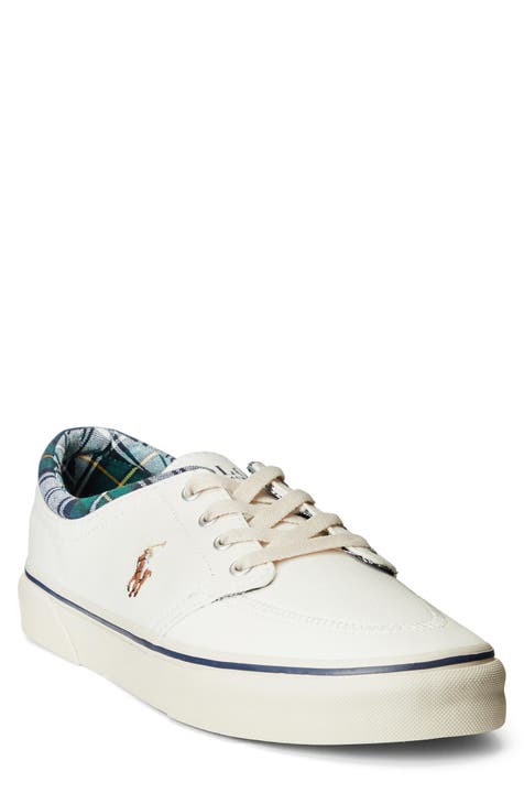 Men's Polo Ralph Lauren White Sneakers Athletic Shoes |