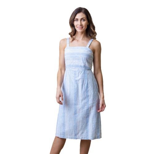 Shop Hope & Henry Sleeveless Sheath Dress In Blue Ombre Stripe Linen