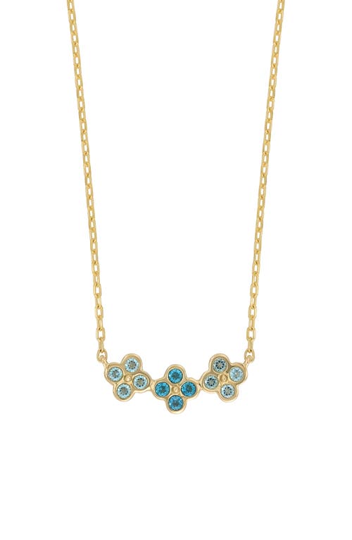 Bony Levy 14K Gold Blue Topaz Cluster Pendant Necklace in 14K Yellow Gold at Nordstrom, Size 18