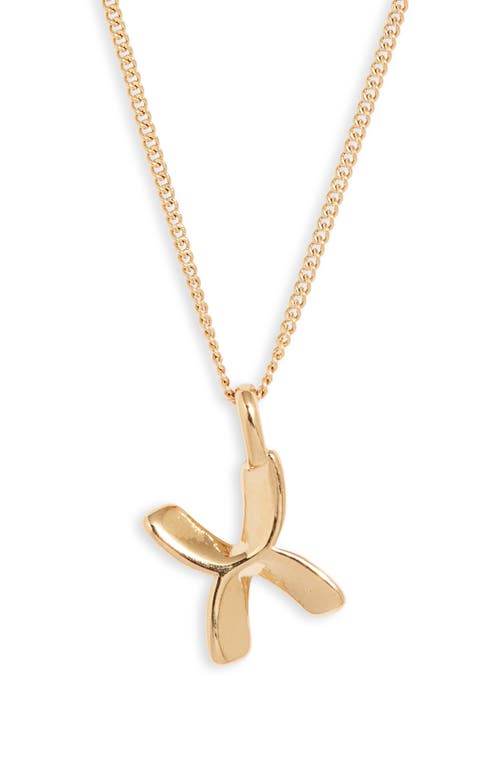 Customized Monogram Pendant Necklace in High Polish Gold - X