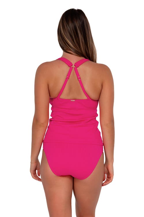 Shop Sunsets Elsie Tankini-dd Cup In Begonia Sandbar Rib