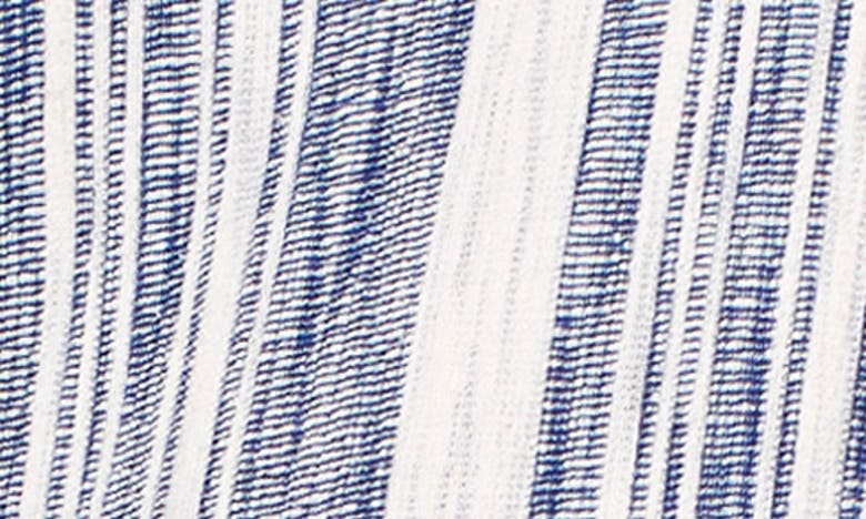 Shop Faherty Islet Stripe Poncho Hoodie In Blue Elkin Stripe