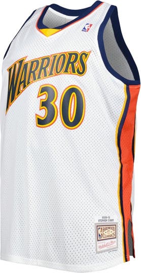 Mitchell & Ness Men's Golden State Warriors Stephen Curry #30 Orange Hardwood  Classics Swingman Jersey