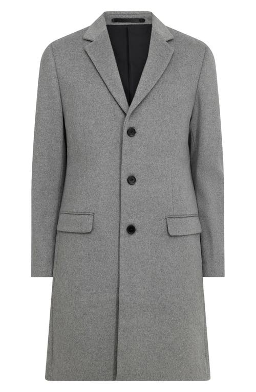 Shop Allsaints Hal Longline Coat In Light Grey Marl