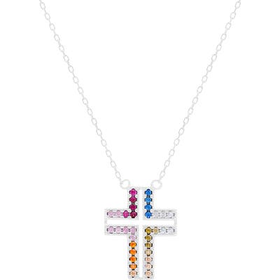 Lesa Michele Pave Cross Pendant Necklace