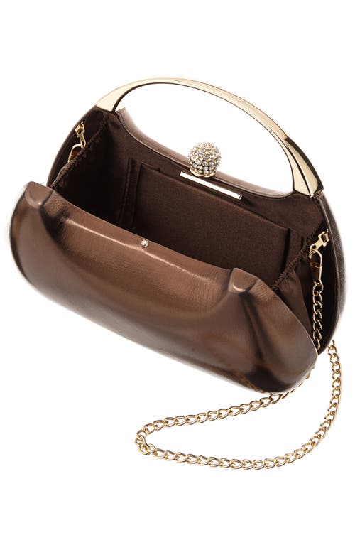 Shop Nina Minaudière Top Handle Bag In Dark Bronze