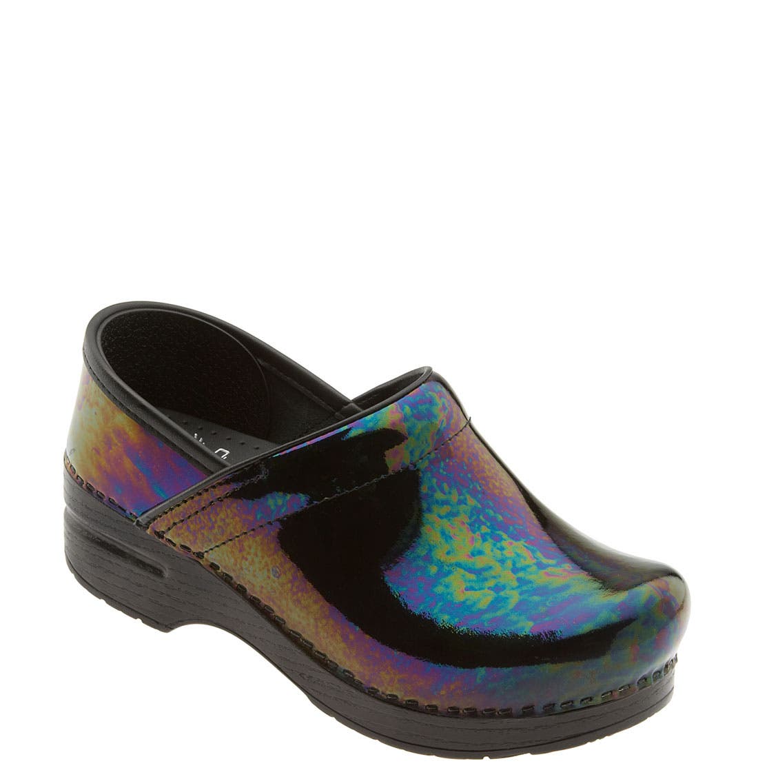 dansko professional petrol patent leather clog