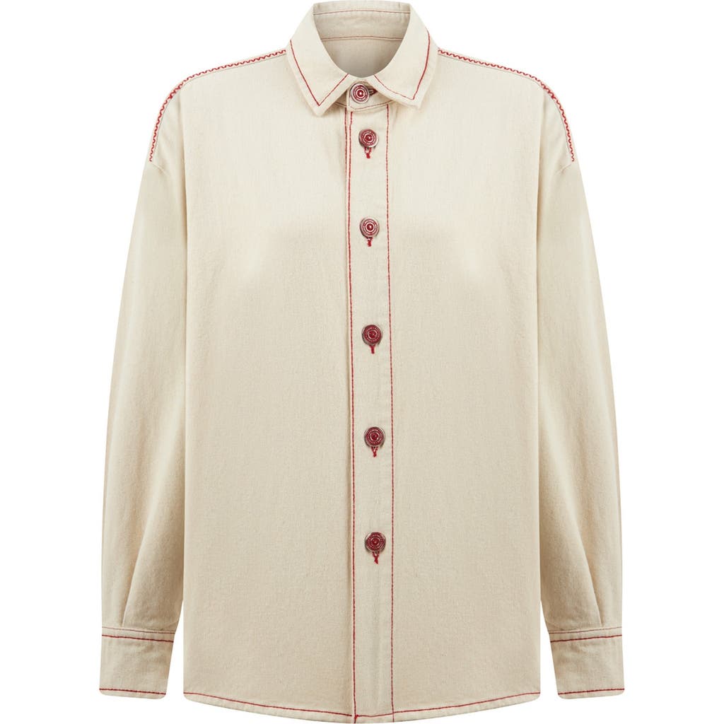 NOCTURNE NOCTURNE APPLIQUÉ LONG SLEEVE SHIRT