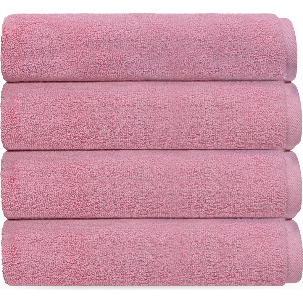 Brooks Brothers Puresoft 4-piece Turkish Cotton Hand Towels In Pink