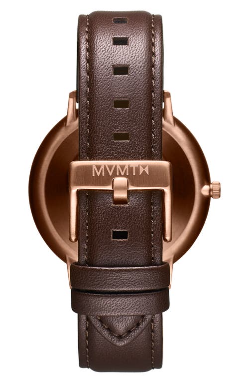 Shop Mvmt Legacy Slim Leather Strap Watch, 42mm In Black/brown