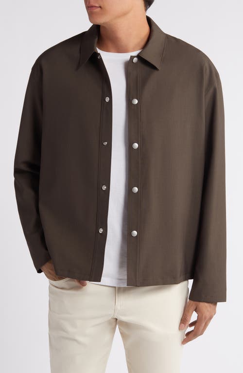 Frame Snap-up Wool Jacket In Brown