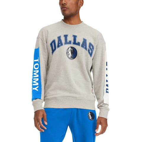 Men's Brooklyn Nets Tommy Jeans Gray James Fleece Full-Snap Varsity Jacket