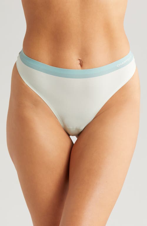 Soft Stretch Thong in Green Lily/Trellis-Wt