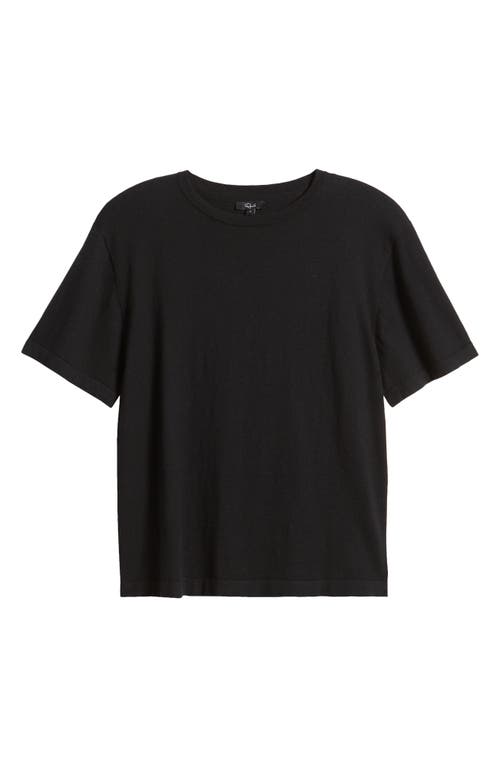 Shop Rails Avery Short Sleeve Cotton & Cashmere Sweater In Black