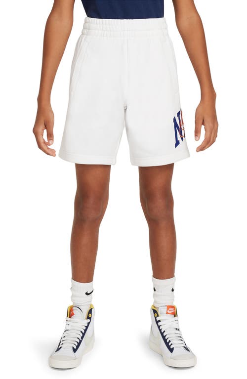 Nike Kids' Club Fleece French Terry Sweat Shorts In White