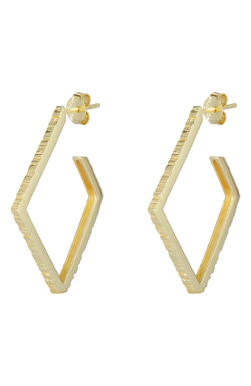 Argento Vivo Sterling Silver Squared Hoop Earrings in Gold