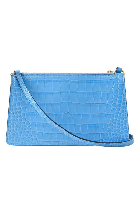 Shop Burberry TB Alligator-Embossed Leather Pouch