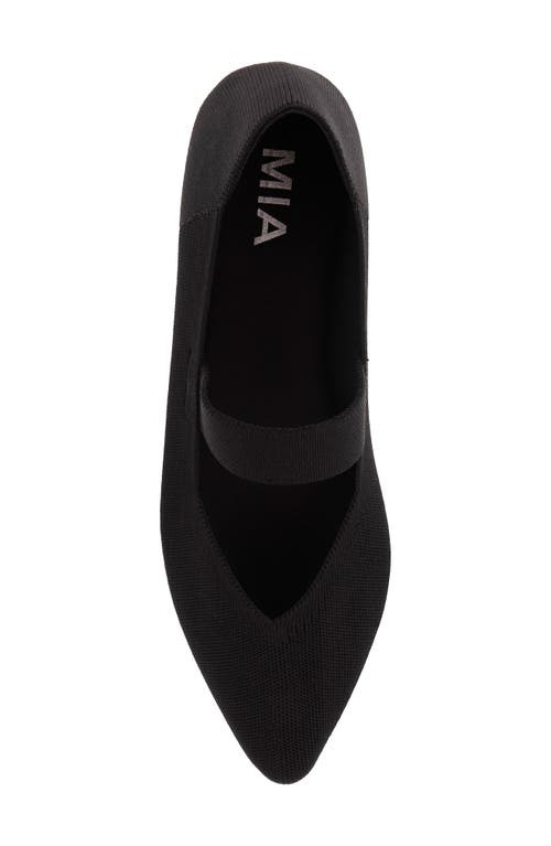 Mia Kylia Pointed Toe Mary Jane Flat In Black