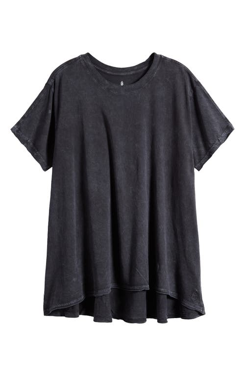 Fp Movement By Free People Leg Day Raw Edge T-shirt In Washed Black