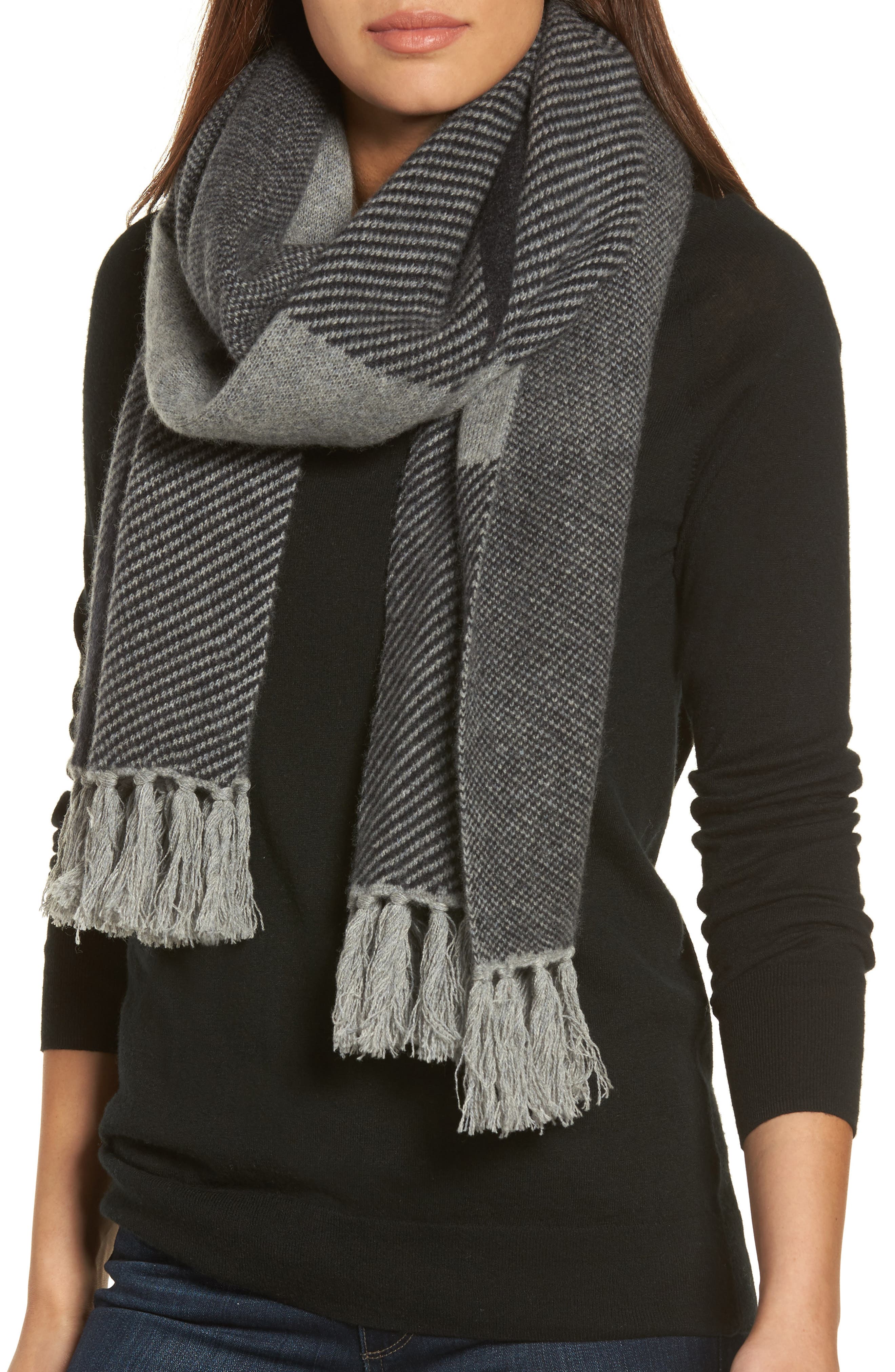 Halogen® Buffalo Check Cashmere Scarf Nordstrom