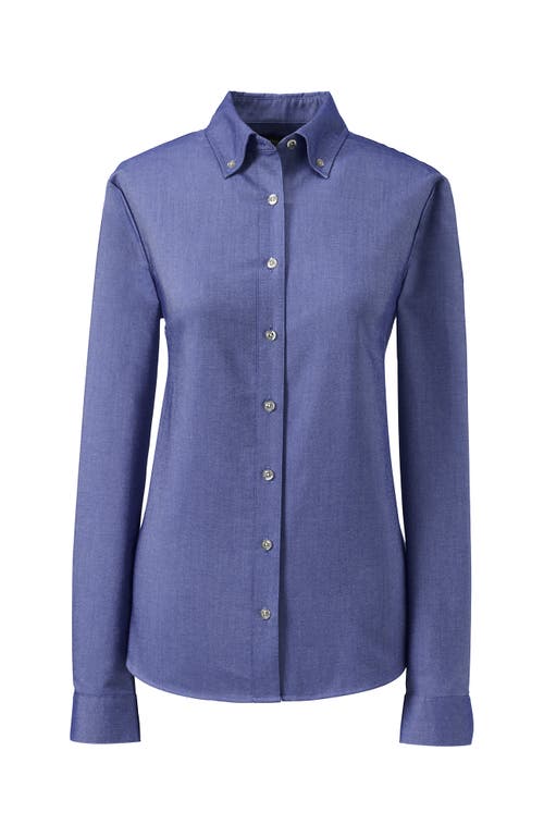 Shop Lands' End School Uniform  Tall Long Sleeve Oxford Dress Shirt In French Blue