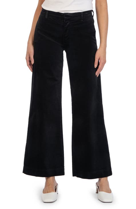 Meg High Waist Wide Leg Velvet Pants