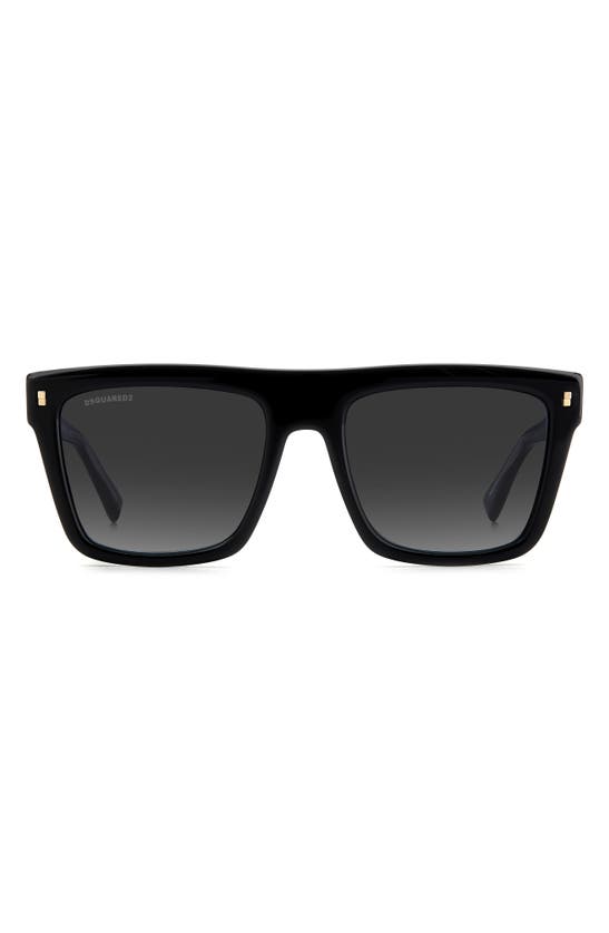 Shop Dsquared2 54mm Flat Top Sunglasses In Black/ Grey