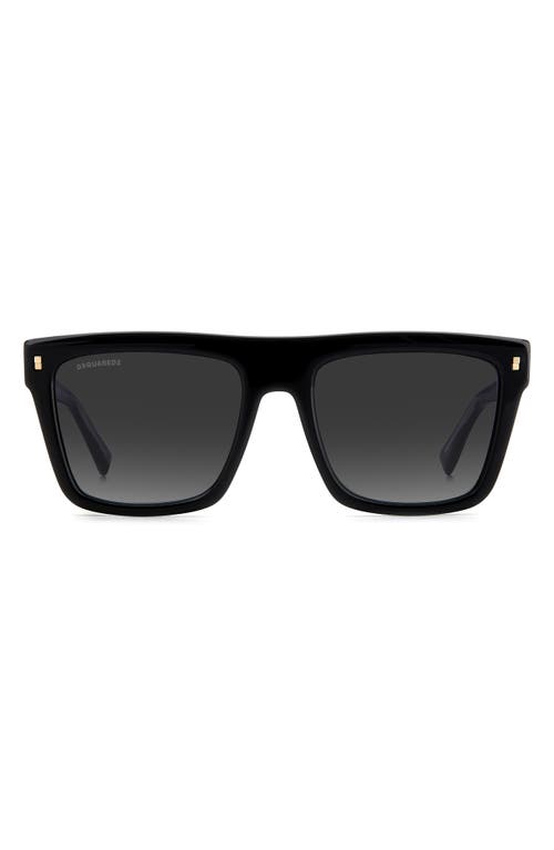 Shop Dsquared2 54mm Flat Top Sunglasses In Black