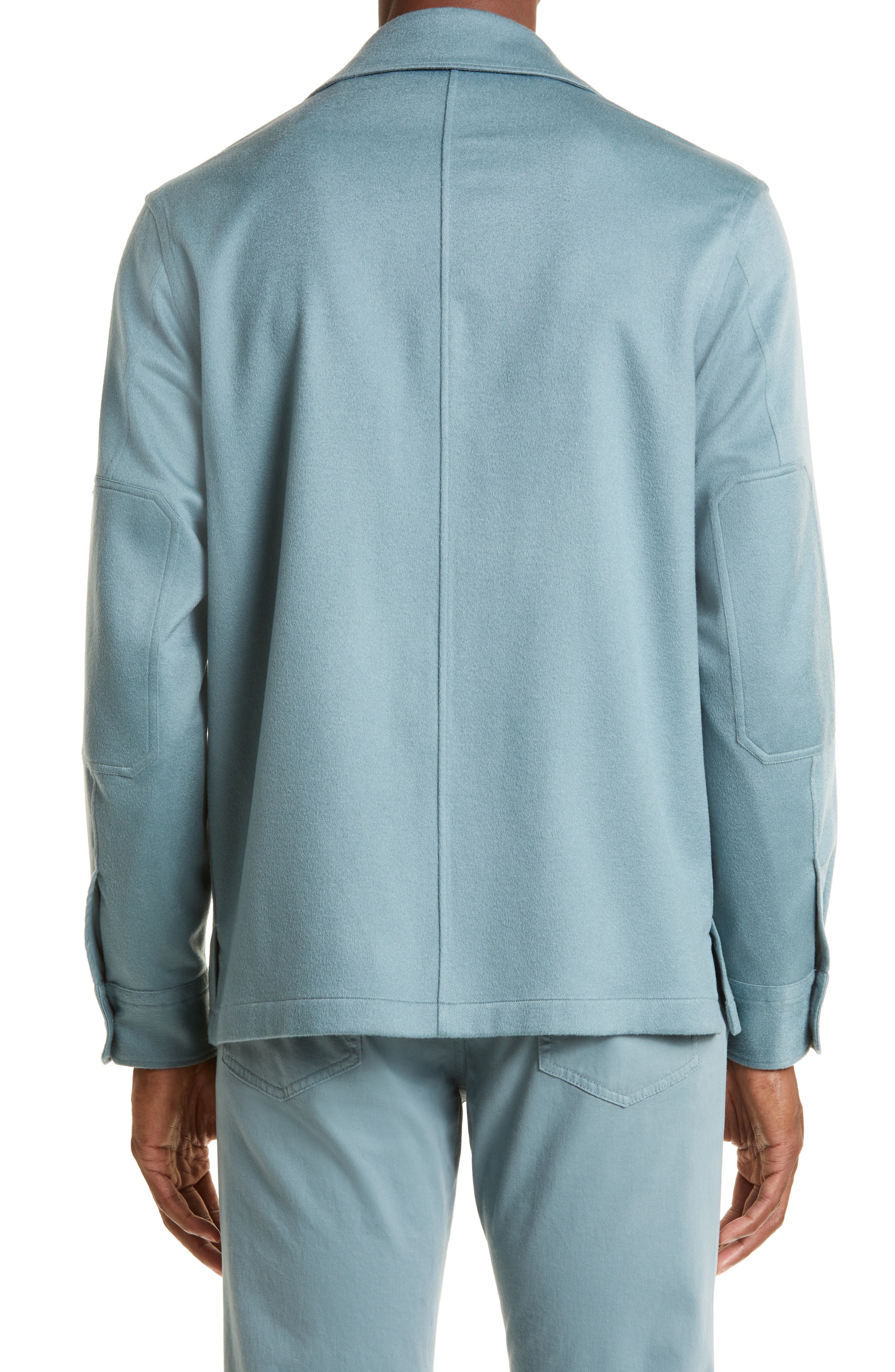 ZEGNA Oversize Oasi Cashmere Overshirt in Seafoam Blue | Smart Closet