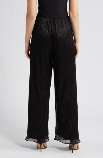 Alex Evenings Layered Metallic Mesh Wide Leg Pants Nordstrom