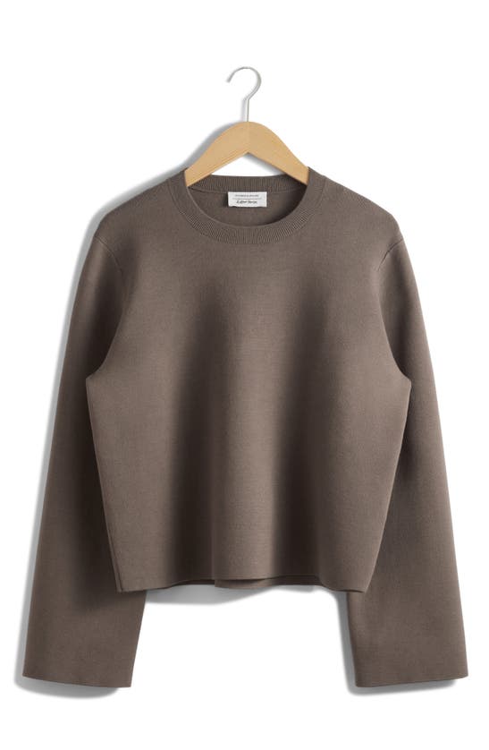 Shop & Other Stories Crewneck Sweater In Mole Dark