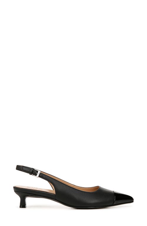 Naturalizer Gazing Womens Adjustable Manmade Slingback Heels In Black Faux Leather