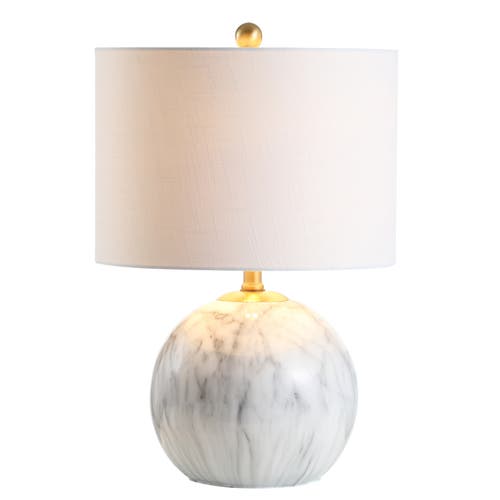 Jonathan Y Designs Luna 21.5in Faux Marble Resin Led Table Lamp In Faux Marble